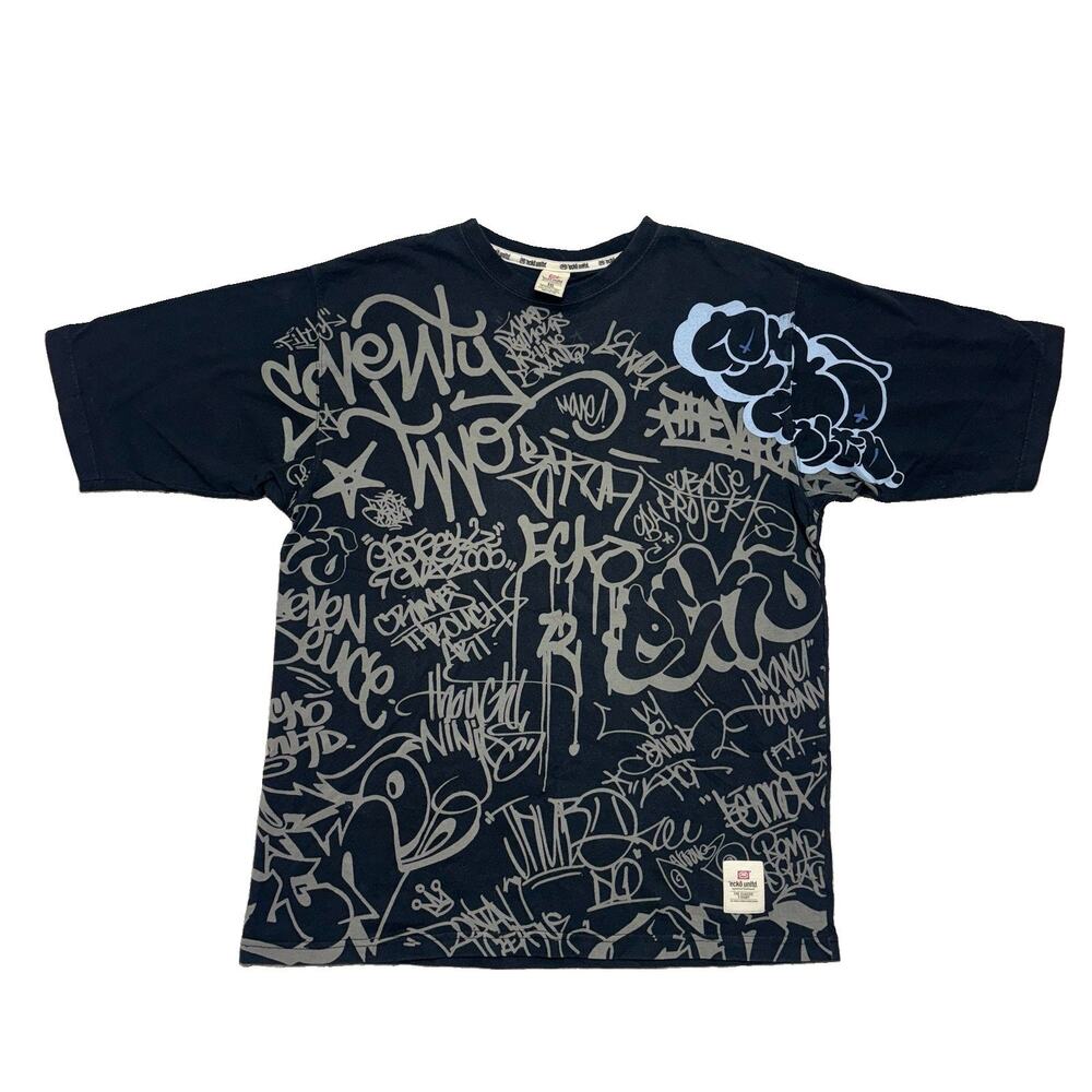 Vintage Y2K Ecko Unltd Shirt XXL All Over Print Graffiti Hip Hop Rare AOP